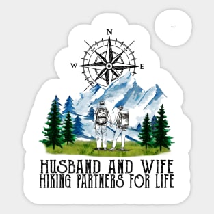 Husband And Wife Hiking Partners For Life Sticker